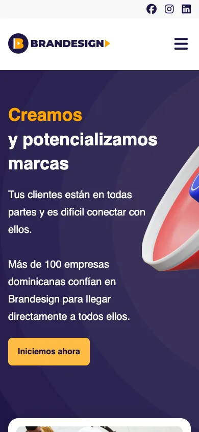 Brandesign agency website on mobile