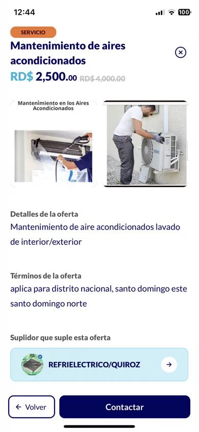 Offer detail for air conditioning maintenance